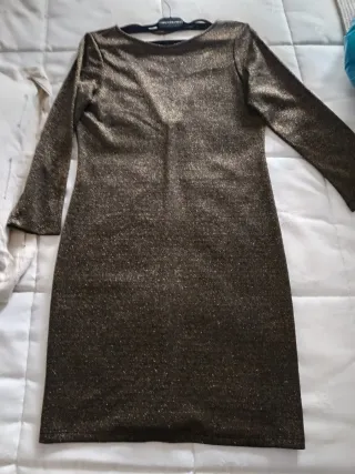 Vestido fiesta Systemaction dorado y negro