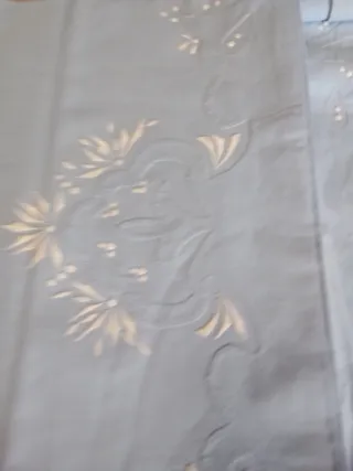 Juego de cama algodón bordado azul