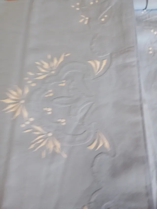 Juego de cama algodón bordado azul