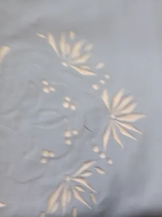 Juego de cama algodón bordado azul