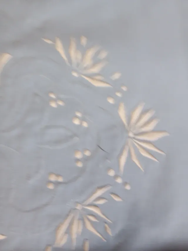 Juego de cama algodón bordado azul