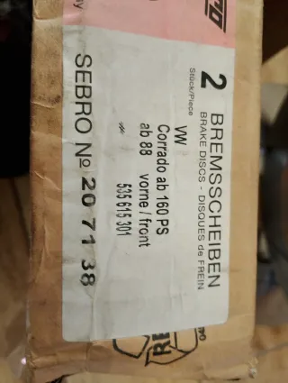 Discos Freno Competición VW Golf Corrado G60 NUEVO