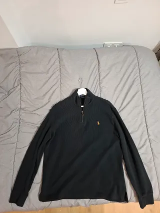 Polo Ralph Lauren Jersey Negro Media Cremallera