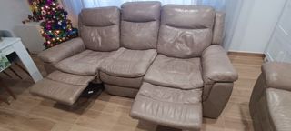 Conjunto Sofás 3+2 Polipiel Reclinables