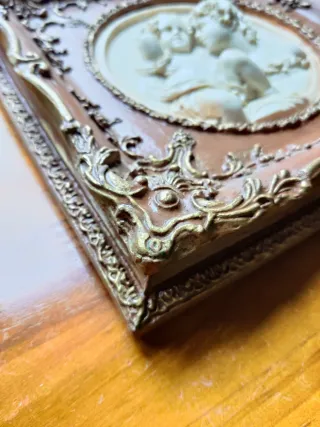 Cuadro Bajorrelieve de Niños Ángeles Antiguo