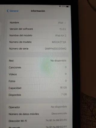 iPad Air 2 16GB Plata