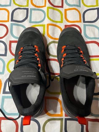 Zapatillas Trekking Quechua MH500 WTP Negro/Rojo