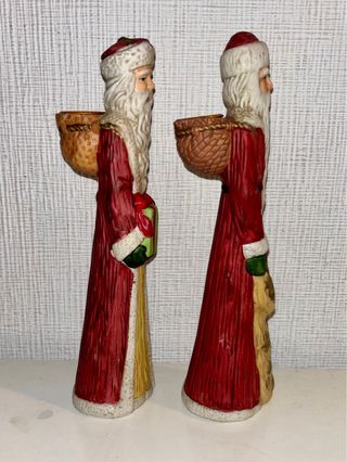 2 Candelabros Papá Noel Porcelana