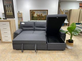 Sofá Cama Chaise Longue 3 Plazas Gris