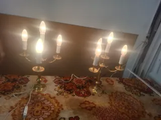 Lámpara de mesa vintage dorada