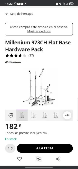 Batería DW PDP NewYorker+Herrajes/pedal,A ESTRENAR