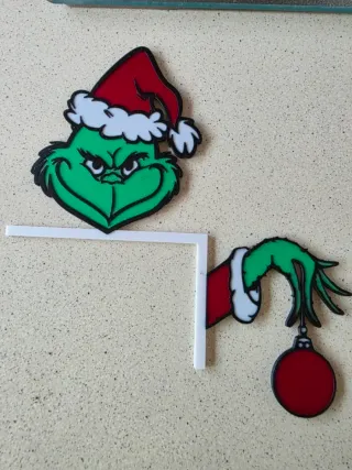 Adorno Navidad Grinch Cara y Mano