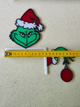 Adorno Navidad Grinch Cara y Mano