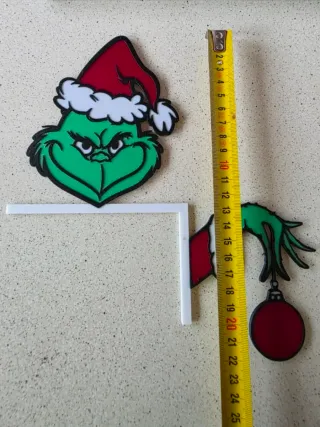 Adorno Navidad Grinch Cara y Mano