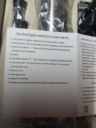 Cavatappi Elettrico Ricaricabile