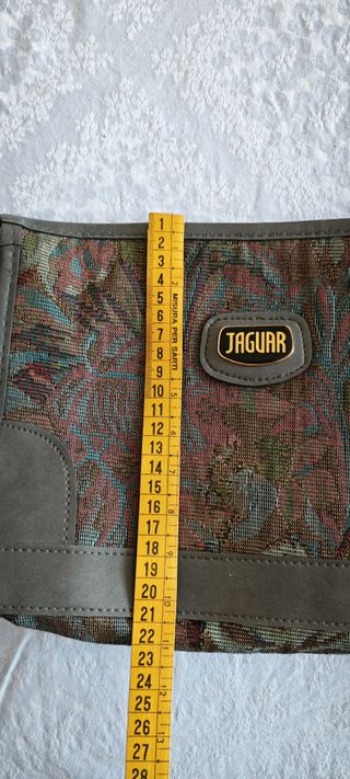 Pochette Jaguar vintage tessuto jacquard