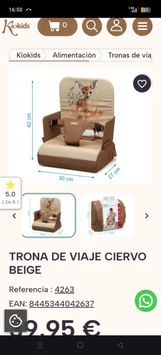 Trona de viaje portátil