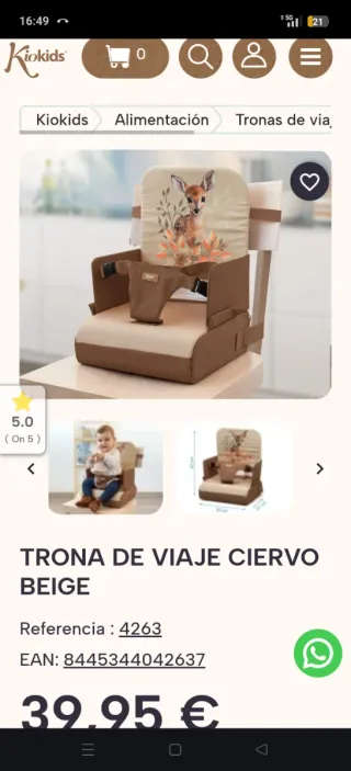 Trona de viaje portátil