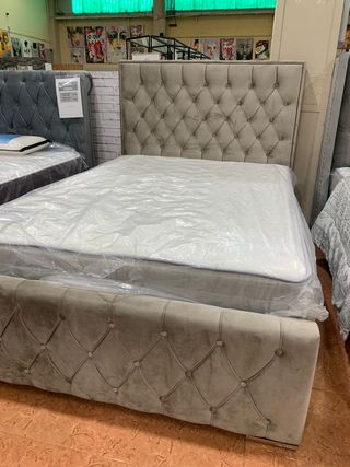 Cama 135x190 con cabecero tapizado SIN COLCHÓN