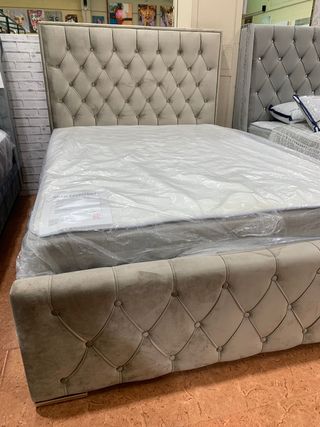 Cama 135x190 con cabecero tapizado SIN COLCHÓN