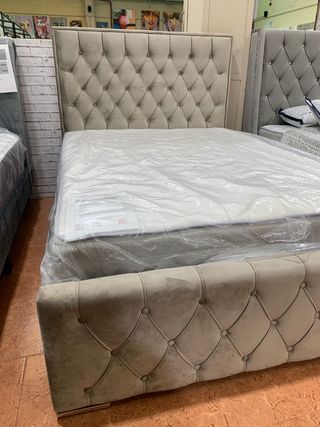 Cama 135x190 con cabecero tapizado SIN COLCHÓN