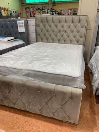 Cama 135x190 con cabecero tapizado SIN COLCHÓN