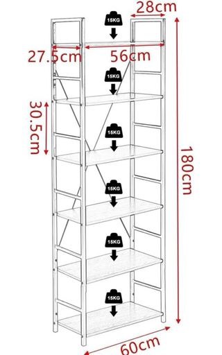 Estantería Madera y Metal Blanca