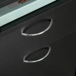 Cajonera Móvil Oficina Cajón y Armario Negro