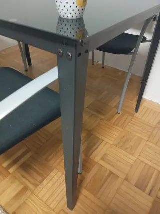 Mesa comedor cristal negro 80x120