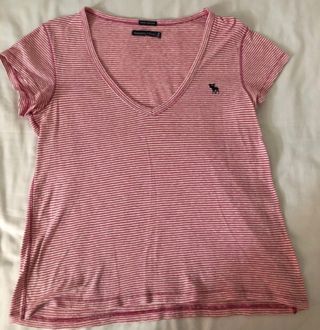 Camiseta Abercrombie & Fitch Rayas Rosas Talla S