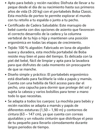Mochila Portabebés Boba 4GS