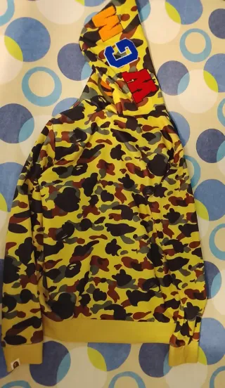 Sudadera Bape Camuflaje Tiburón Amarillo