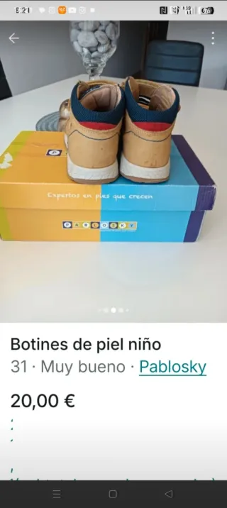 Botines niño Pablosky piel talla 31