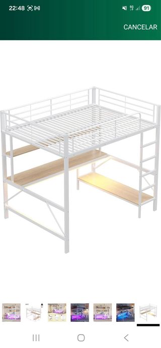 cama con escritorio debajo