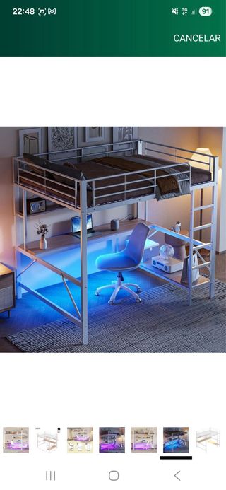 cama con escritorio debajo