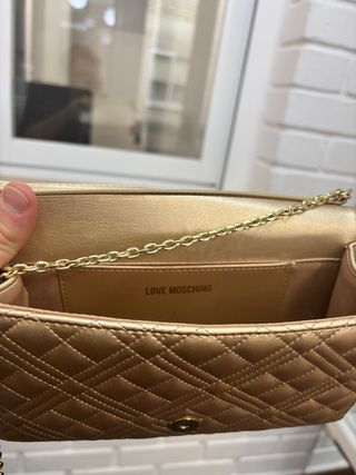 Bolso Love Moschino Dorado Matelassé
