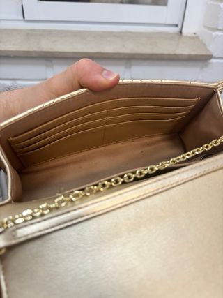 Bolso Love Moschino Dorado Matelassé