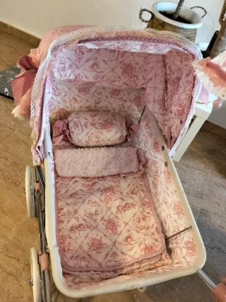 Carrito Reborn Rosa con Sombrilla