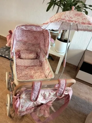 Carrito Reborn Rosa con Sombrilla