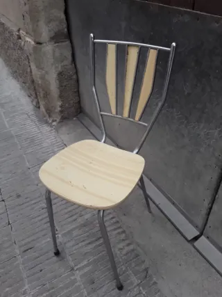 Silla Cocina Vintage Madera y Metal