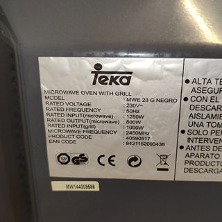 MICROONDAS + Grill Teka MWE 23G Negro