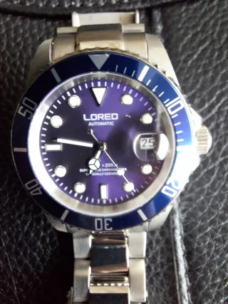 Reloj Loreo Automático Azul y Plateado