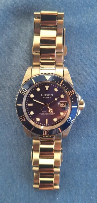 Reloj Loreo Automático Azul y Plateado