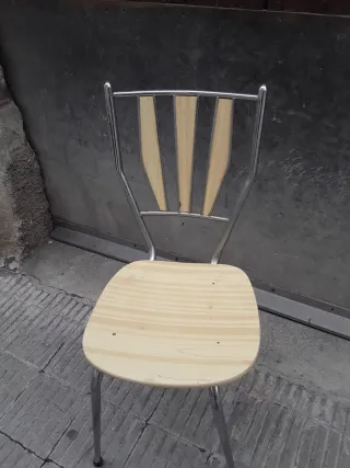 Silla Vintage Madera y Metal