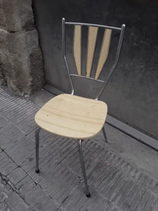 Silla Vintage Madera y Metal