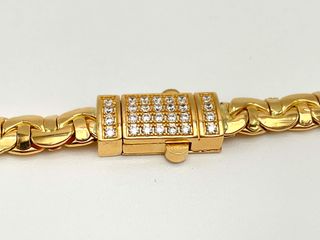 cadena oro 18k con circonita 20cm