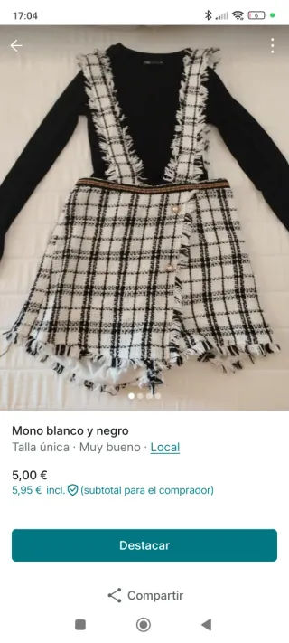 Mono falda pantalón cuadros