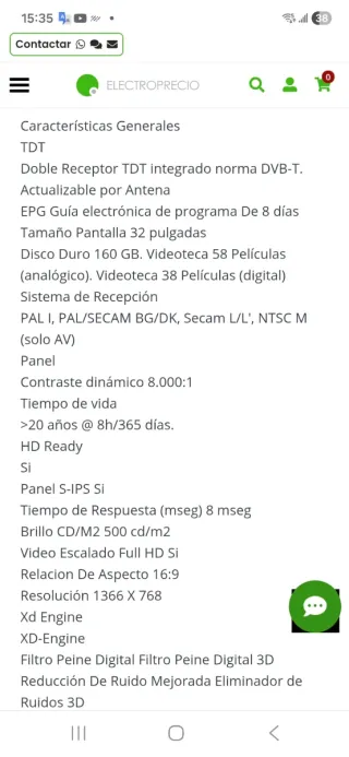 Televisor LG 32 Negro