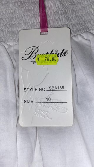 Vestito bianco bambina con fiocchi - 10 anni