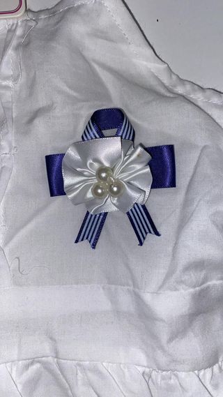 Vestito bianco bambina con fiocchi - 10 anni